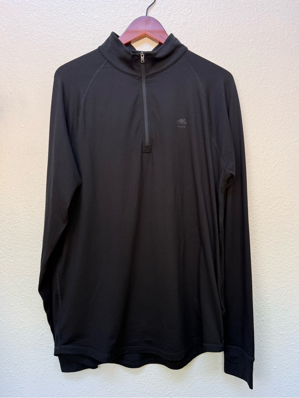 Roots Black Quarter Zip Pullover Top